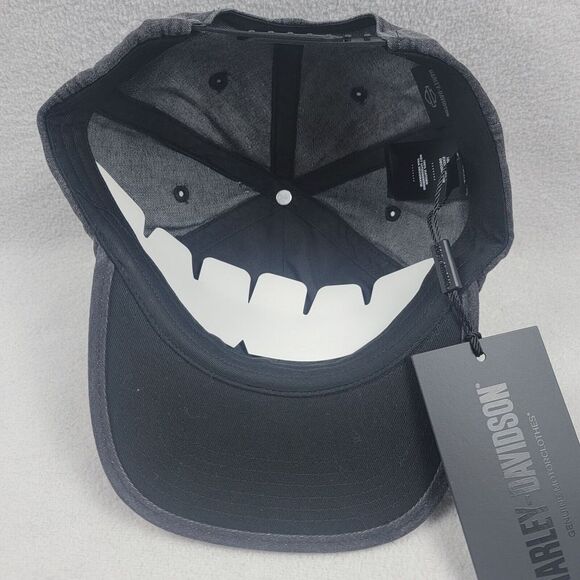 Harley-Davidson Snapback Hat Men's One Size Black Staple Denim Low Profile Biker - Picture 6 of 9